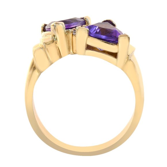 2.00 Ct.tw Amethysts 0.05 Ct.tw Diamond ring - Picture 3 of 4